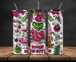 Christmas 20oz Tumbler Wrap PNG, Christmas 3D Inflated Puffy Tumbler Wrap Png, Grinchmas 20oz Png 136