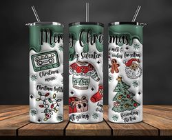 Christmas 20oz Tumbler Wrap PNG, Christmas 3D Inflated Puffy Tumbler Wrap Png, Grinchmas 20oz Png 45