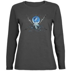 Grateful Dead &8211 Blue Moon Grey Juniors Long Sleeve T-Shirt