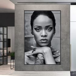 Rihanna Canvas Or Poster, Best Singer Poster, Framed Art, Extra Large Art, Ready to Hang