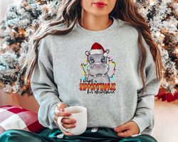 i want a hippopotamus for christmas sweatshirt and hoodie - christmas lovers gift - christmas hippopotamus shirt - chris
