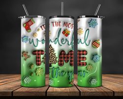 Grinchmas Christmas 3D Inflated Puffy Tumbler Wrap Png, Christmas 3D Tumbler Wrap, Grinchmas Tumbler PNG 62