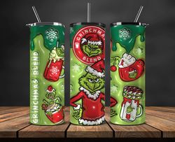 Grinchmas Christmas 3D Inflated Puffy Tumbler Wrap Png, Christmas 3D Tumbler Wrap, Grinchmas Tumbler PNG 79