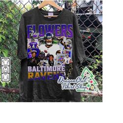 Vintage 90s Graphic Style Zay Flowers T-Shirt - Zay Flowers Shirt - Retro American Football Oversized T-Shirt Football B