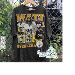 Vintage 90s Graphic Style TJ Watt T-Shirt - TJ Watt T-Shirt - Retro American Football Oversized T-Shirt Football Bootleg