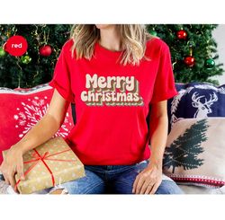 Retro Merry Christmas Shirt, Christmas Sweatshirt, Xmas Tshirts, Winter Outfits, Holiday Clothing, Christmas Gift, Shirt