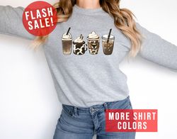 Iced Coffee Cute Women Sweatshirt, Aesthetic Ice Coffee Addict Crewneck, Coffee Lovers Hoodie, Dead Tired Morning Gift,
