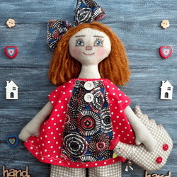 Primitive Raggedy Doll Alison fabric soft doll rag doll cloth doll handmade art doll