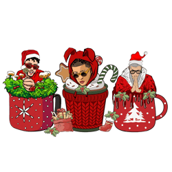 Bad Bunny Christmas Coffee Png, Merry Christmas Png, Coffee Png, Christmas Png, Christmas Latte Png Digital Download
