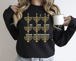 Menorah Sweatshirt Hanukkah Shirt,Hanukkah Sweatshirt,Hannukah Shirt,Hanukkah Gifts,Happy Hanukkah,Hanukkah Sweatshirt,C