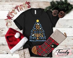 Merry Chrismukkah Shirt, Hanukkah Shirt, Jewish Gift, Chanukah Shirt, Festival of Light, Hanukkah Tree, Funny Hanukkah S