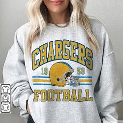 Chargers Football Sweatshirt, Shirt Retro Style 90s Vintage Unisex Crewneck, Graphic Tee Gift For Football Fan Sport L14