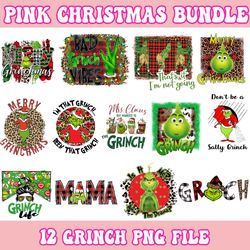 The Grinch Bundle, Grinch Bundle Png, Pink Christmas Bundle Png, Merry, Tumbler, Grnichmas Png, Retro Grinc Png
