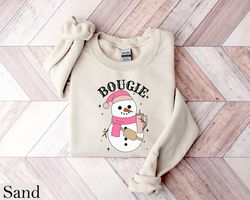 Bougie Snowman Sweatshirt, Funny Christmas Shirt, Women Christmas Sweater, Snowman Sweatshirt, Holiday Sweater, Xmas Gif