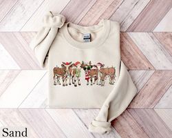 Cow Christmas Sweatshirt, Christmas Cow Shirt, Funny Christmas Shirt, Cow Lover Gift, Holiday Sweater, Farm Christmas Sh