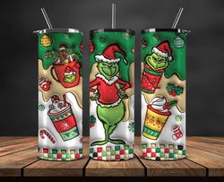 Grinchmas Christmas 3D Inflated Puffy Tumbler Wrap Png, Christmas 3D Tumbler Wrap, Grinchmas Tumbler PNG 121