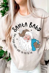 Christmas png, Santa Baby Leave A Stanley Under The Tree For Me PNG Stanley Tumbler Inspired Sublimation Design Download