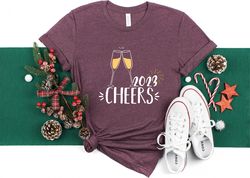 Christmas 2023 Cheers Shirt, Christmas Party, Cute Christmas Short Sleeve Tee, Gift For Christmas, New Year Shirt, Chris