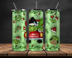 Grinchmas Christmas 3D Inflated Puffy Tumbler Wrap Png, Christmas 3D Tumbler Wrap, Grinchmas Tumbler PNG 13