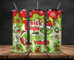 Grinchmas Christmas 3D Inflated Puffy Tumbler Wrap Png, Christmas 3D Tumbler Wrap, Grinchmas Tumbler PNG 38