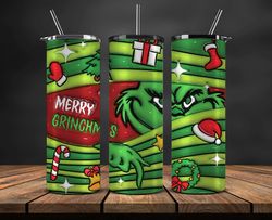 Grinchmas Christmas 3D Inflated Puffy Tumbler Wrap Png, Christmas 3D Tumbler Wrap, Grinchmas Tumbler PNG 02