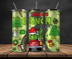 Grinchmas Christmas 3D Inflated Puffy Tumbler Wrap Png, Christmas 3D Tumbler Wrap, Grinchmas Tumbler PNG 110