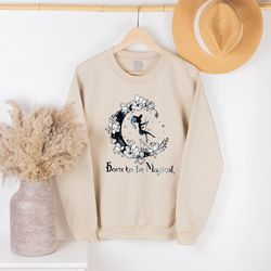 Halloween Born To Be Magical Sweatshirt, Halloween Witch Hoodie, Floral Witch Sweater, Halloween Hoodie For Women, Kids