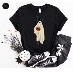Halloween Mens Clothing, Ghost Graphic Tees, Halloween Gifts, Pumpkin T-Shirt, Gift for Him, Spooky Season Outfit, Ghoul