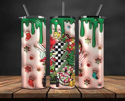 Grinchmas Christmas 3D Inflated Puffy Tumbler Wrap Png, Christmas 3D Tumbler Wrap, Grinchmas Tumbler PNG 130