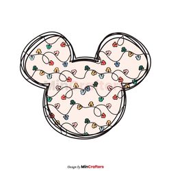 Retro Mickey Christmas Lights SVG