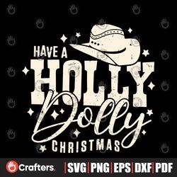 Retro Holly Dolly Christmas SVG