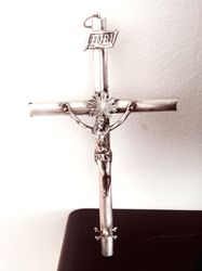 SILVER 800 CRUCIFIX ecclesiastical devotional cross antique Original from end of 1800s Made in Italy Handmade For wall o