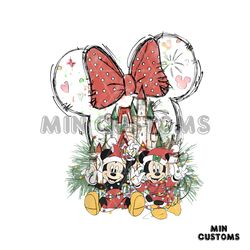 Disney Castle Christmas Mickey And Minnie PNG Download