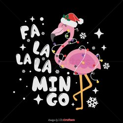 Flamingo Santa Christmas Lights SVG Graphic Design File