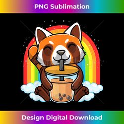 Red Panda Anime Boba Bubble Tea Kids Girls - Minimalist Sublimation Digital File - Immerse in Creativity with Every Design