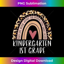 Leopard Rainbow Kindergarten 1st Grade Teacher Back School T - Timeless PNG Sublimation Download - Animate Your Creative Concepts