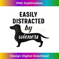 Womens Easily Distracted By Wieners Dachshund Funny Weiner Dog V-Neck - Minimalist Sublimation Digital File - Enhance Your Art with a Dash of Spice