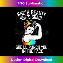 Funny She's Grace She's Beauty She'll Punch You In The Face Tank Top - Innovative PNG Sublimation Design - Rapidly Innovate Your Artistic Vision