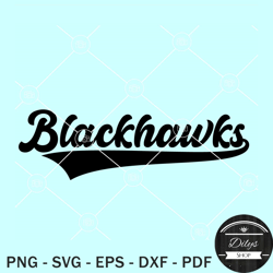 Black Hawks SVG, Chicago Black Hawks SVG, Black Hawks college font SVG