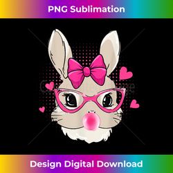 Cute Bunny Face Tie Bandana Heart Glasses Bubblegum Easter - Timeless PNG Sublimation Download - Craft with Boldness and Assurance