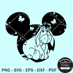 Eeyore Mickey ears SVG, Disney Eeyore Mickey SVG, Eeyore X Mickey Mouse SVG, Disney donkey SVG