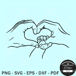 Family hands heart SVG, Parents and Kids Hands in Heart SVG, Family Hands SVG