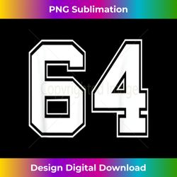 Number 64 Baseball Football Soccer Hockey Vollyball - Innovative PNG Sublimation Design - Ideal for Imaginative Endeavors