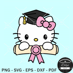 Hello Kitty Graduation SVG, Graduation Kitty SVG, graduation shirt SVG, senior shirt SVG