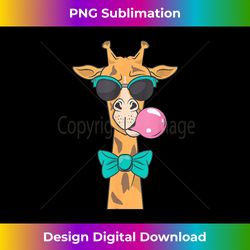 Giraffe Blowing Bubble Gum with Sunglasses Bowtie Cute Boy's - Sublimation-Optimized PNG File - Infuse Everyday with a Celebratory Spirit