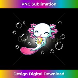 Boba Axolotl Kawaii Axolotl Bubble Tea Boba - Sleek Sublimation PNG Download - Animate Your Creative Concepts