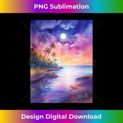 Calm Kauai Hawaii Island Beach Nature Scenery Tank Top - Luxe Sublimation PNG Download - Chic, Bold, and Uncompromising