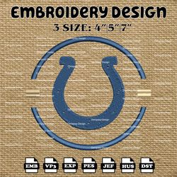 Indianapolis Colts Embroidery Pattern, NFL Colts Embroidery Designs, NFL Logo Embroidery Files