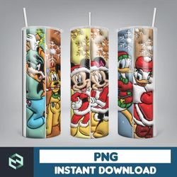 3D Christmas Tumbler Sublimation, 20oz Skinny Tumbler Wrap, Cartoon Funny Christmas Design Tumbler PNG (5)