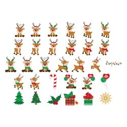 Christmas Reindeer bundle, Christmas Clipart, Reindeer Clipart, Rudolph Clipart, Santa's Reindeer Svg, Instant download